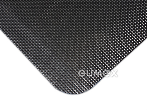 DIAMOND TREAD, 15mm, 600x900mm, Pyramidendesign, gehärtetes PVC/Schaumkunststoff, 0°C/+55° black, 